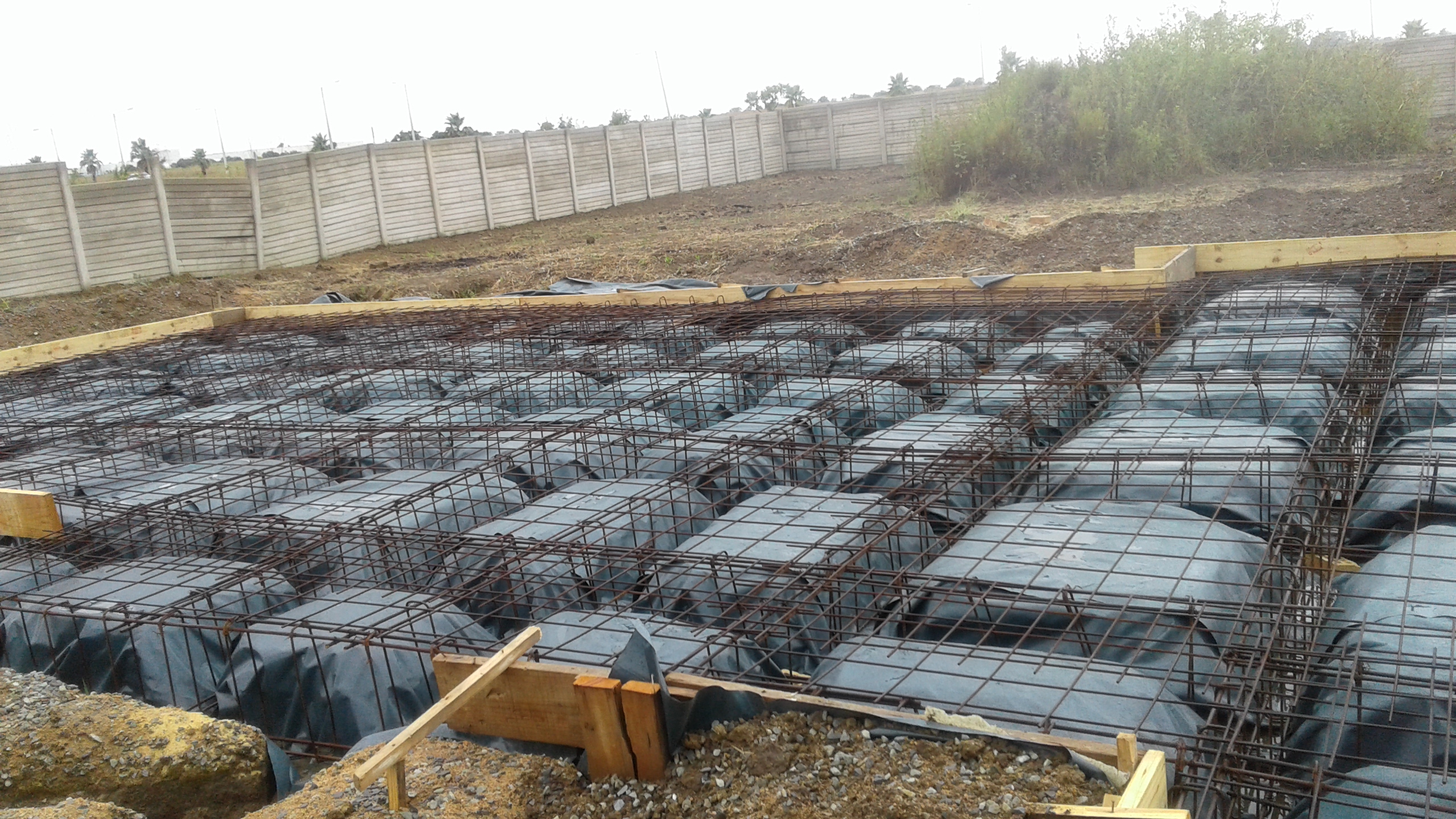 Raft foundation construction of House in Springs